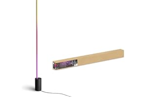 ‎PHILIPS HUE Philips Hue White & Color Ambiance Gradient Signe LED Stehleuchte (2.550 lm), dimmbare Lichtsäule mit 16 Mio. Farben & Farbverläufen, smarte Lichtsteuerung über Sprache und App, schwarz
