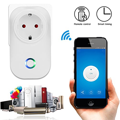 Smart Socket Remote Control WiFi Switch Socket Funziona con Amazon Alexa [Echo, Echo Dot] Wireless Presa elettrica intelligente Mobile AMAZON ECHO Voice / remoto / timer Socket di controllo Plug EU per Android IOS Smartphone