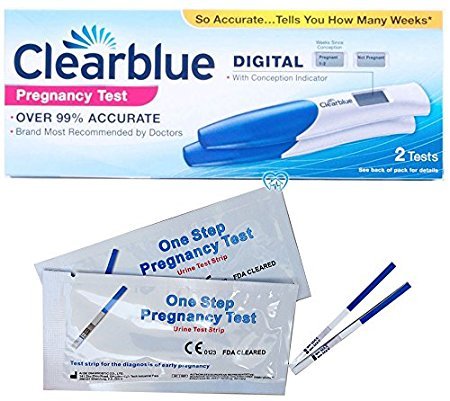 Tests de grossesse Clearblue avec indicateur DIGITAL de la conception pour voir le temps de cette enceinte 2 tests + 2 Tests de grossesse One+Step 10 miu/ml