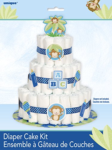 Windelkuchen Windeltorte Set – It’s a Boy – mit süßem Äffchen – 25-teilig - 2