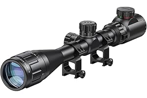 Paike 4-16x40 AOE Tactical Rifle Scope Red and Green Illuminated Scope with Locking Turret and 20mm Scope Mount