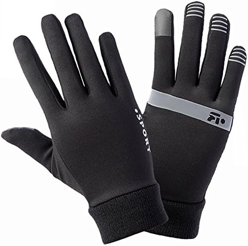 Cotop Men and Women's Full Finger Outdoor Cycling Climbing Touchscreen Gloves, Keep Warm(Black 1,L)