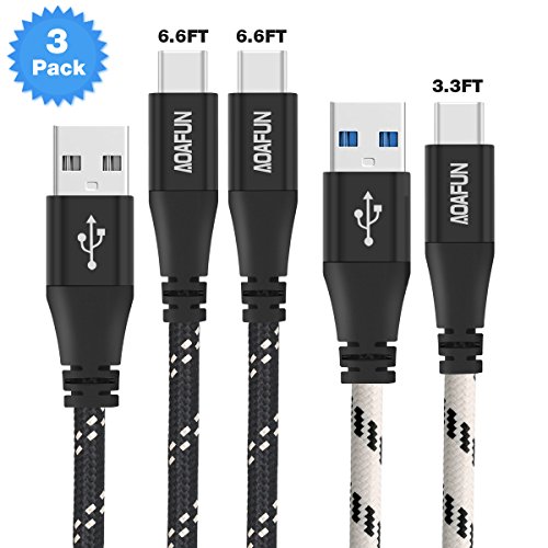 AOAFUN Câble USB 3.0 de Type C, USB C vers USB Un Cordon de données de Charge Rapide tressé en Nylon, Haute durabilité, pour Les périphériques USB de Type C y Compris, Xiaomi 5 Huawei P9 et Plus
