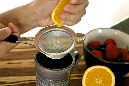 LiveFresh Fine Mesh Stainless Steel Mini Tea Strainer with Non Slip Handle – 3 inch – Ideal Size for Straining Teas and Cocktails or Sifting Flour, Sugar, Spices, and Herbs by LiveFresh - 7