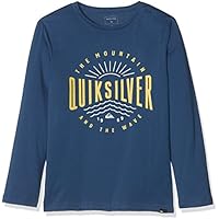 Quiksilver LS Classic tee Youth Mad Wave Camiseta de Manga Larga, Niños, Azul (Dark Denim Solid), L/14