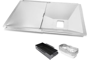 Utheer Universal-Fettwanne mit Auffangwanne und Folieneinsatz für 2/3/4-Brenner-Gasgrill-Modelle, Abtropfschale für Nexgrill, Dynaglo, Charbroil, 10 Stück Aluminium-Auskleidung (38.1 cm,64 cm)