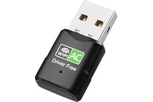 Oliveria Clé USB WLAN AC600 avec Pilote intégré, Double Bande 5 GHz/2,4 GHz, Adaptateur USB WiFi pour PC/Ordinateur de Bureau/Ordinateur Portable, Compatible avec Windows XP/7/8/10/11, Adaptateur USB