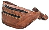 Gusti Leder nature „Richard“ Gürteltasche Bauchtasche Brusttasche Ledertasche Handtasche Hüfttasche Reisen Vintage Retro Praktisch Damen Herren Braun G1