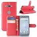Produktbild JARNING Sony Xperia XZ2 Compact H8324 H8314/ Sony PF32 Hülle Leder Schutzhülle Schlanke Prämie PU Leder Wallet Flip Case Tasche Stoßsichere Lederhülle Brieftasche Case mit Magnetverschluss Kartenfach und Standfunktion -rot