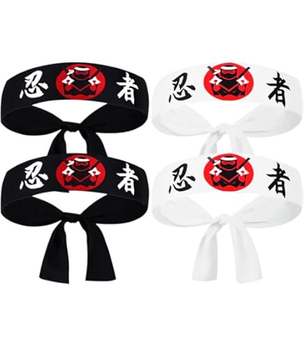 COHEALI 15 Pcs Hair Rope Kanji Headband Sushi Chef Headband Bushido