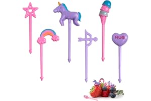 YEHUIMEI 18 Pezzi Unicorni Forchette Bambini,Forchette Bambini,Finger food,Pasticceria Accessori,forchette plastica,Forchette di frutta,Posate Bambini Plastica,Forchette da Torta