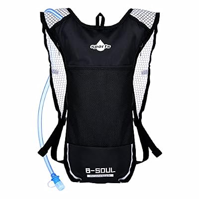 Vbiger Sac à dos d'Hydratation Tactique - avec poche à eau de 3 L - Cyclisme, Randonnée, Running (Noir et blanc, 2 L)