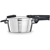 Fissler Vitaquick d&uuml;d&uuml;kl&uuml; tencere, 3,5 l, &ccedil;ap 22 cm, paslanmaz &ccedil;elik, 2 pişirme kademesi, Almanya'da &uuml;retilmiştir, ind&uuml;ksiyon
