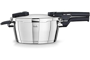 Fissler Vitaquick Premium, Pentola A Pressione in Acciaio Inox per Cottura A Vapore, Capienza 3.5 L, Diametro 22 cm, 2 Livelli di Cottura, Fabbricato in Germania, Compatibile Induzione