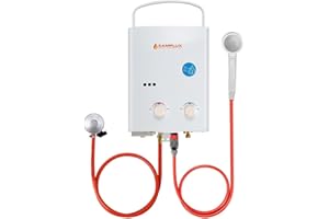 Camplux AY132N 5L Portable Gas Water Heater, Outdoor Shower for Camping, RV, Washing Horses