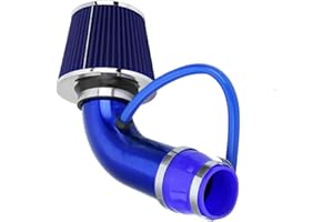 Crozgan Universal Car Cold Air Intake Filter Induction Kit 76mm Cold Air Intake Filter Aluminum Induction Hose Pipe Kit(Blue)