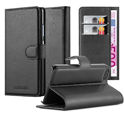 Cadorabo Funda Libro para Apple iPhone 5 / iPhone 5S / iPhone SE en Negro Fantasma - Cubierta Proteccíon con Cierre Magnético, Tarjetero y Función de Suporte - Etui Case Cover Carcasa