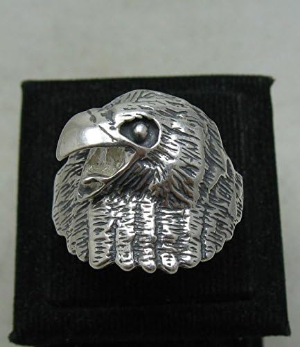 Empress JewelrySterling silver biker men ring falcon hawk solid 925 size N - Z++++++ Empress jewellery