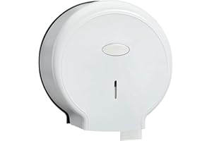 Cyrank Jumbo Toilet Paper Dispenser, Commercial Toilet Tissue Dispensers Wall Mount Roll Toilet Paper Holder Single Roll Toilet Paper Dispenser Bath Tissue Dispenser, 10.6 X 11.0 X 4.7in(White)