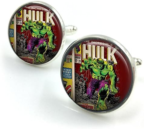 Silver Plated Incredible Hulk Cufflinks| Gift for him| Super Hero| Engagement Gift| Super Hero| Gifts| Avengers| gift for him