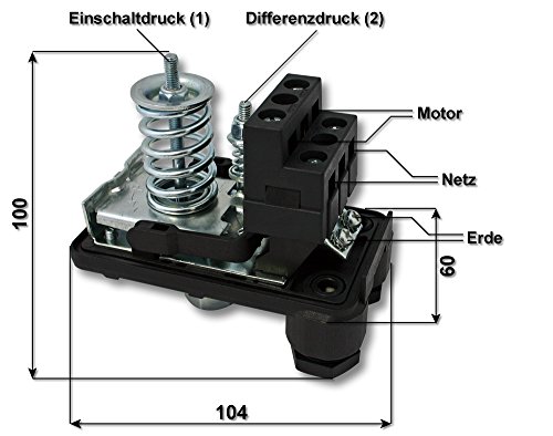 Druckschalter Druckwächter SK-9B für Hauswasserwerk Druckkessel Brunnenpumpe mit 230V und 380V - 4