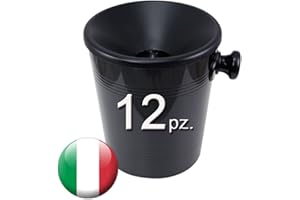Euposia Spittoon - Sputacchiera - Crachoir - Spucknapf - Professionale in Plastica - Modello Cone 12 - capacità 1.2 lt. - By Nero (Black), 12