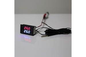 Thermomètre à double affichage DC 5V-80V avec 2 NTC capteur de température étanche 12V 24V 72V voiture moto