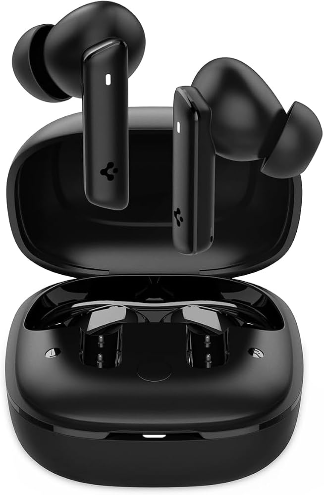 Spigen Audio TWS P20 Bluetooth Kablosuz Kulaklık - ANC Pro Aktif Gürültü Engelleme & 10mm Graphene Sürücü & 30 Saat & ENC 6 Mikrofon & Şeffaf & Gaming Mod iPX5 Black - ASD07888