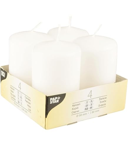 Velas De Adviento Blancas - Pack De 4 Unidades, Diferentes Tamaños, Para Coronas De Adviento