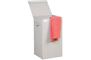 mDesign panier à linge gris clair avec couvercle – sac pour lessive pliable – trieur de linge en plastique parfait pour voyager