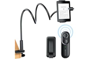 CNARIO Tablet-Halterung für Kindle-Lesen mit RF Fernbedienung Seitenwenden, eReader Halter Ständer mit RF-Fernbedienung zum Umblättern