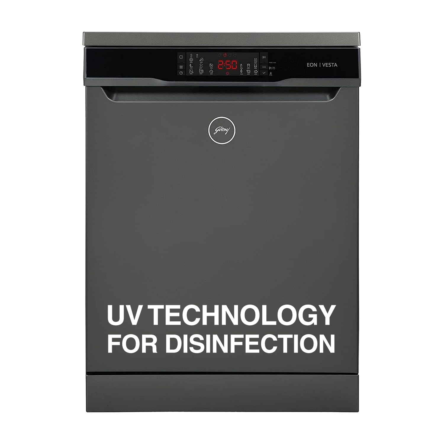 Godrej Eon Dishwasher |12 place setting | Anti-Germ CrystaLight powered by UV Technology | Extra Hygiene Function| Perfect for Indian Kitchen| A+++ Energy rating | DWF EON VES 12B UTI GPGR
