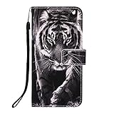 Phcases LG Stylo 5 Case, Shockproof PU Leather Flip Wallet Case with Magnetic Closure Stand Card Holder ID Slot Money Pouch Folio TPU Bumper Protective Skin Phone Cover for LG Stylo 5(Tiger).