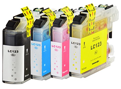 4 Druckerpatronen kompatibel für Brother LC-123 LC123 LC-127 LC-125 XL mit Chip - 2