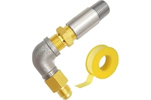 MENSI 1,27 cm Luftmischdüse, Sprühventil für Propangas, Feuerstelle aus Edelstahl, Messing (hohe Kapazität, 90 K BTU)