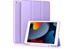Vobafe Custodia Compatibile con Cover iPad 9 8 7 Generazione (10.2 Pollici, 2021/2020/2019 Modello), Leggero Custodia Protettivo Supporto Pieghevole con Pencil Holder, Auto Svegliati/Sonno Lavanda