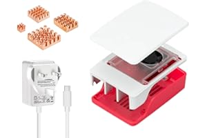 TurboBit Raspberry Pi 5 Accessories: Power Supply 27W, Official Raspberry pi 5 Case, Copper Heatsinks