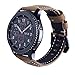Produktbild Glowjoy Uhrenarmband 22mm Leder Kompatibel mit Samsung Gear S3 Smart Watch,Echtes Leder Ersatz Armband Verstellbarem Lederband Ersatz-Uhrenarmband Wechselarmband mit Edelstahl Schnalle (Braun)