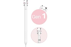 NIUTRENDZ Cute Cow Case for Apple Pencil 1st Generation Case Silicone Protective Cover Sleeve Skin Accessories (White)