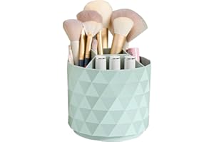 Nwvuop Make up Organizer 360° Drehbar Make Up Pinselhalter Kosmetikpinsel Aufbewahrung Kosmetik Organizer für Zimmer Decor Schminktisch, Schlafzimmer(Grün)