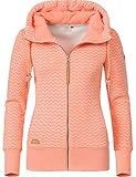 superdry orange label winter-kapuzenjacke LOOK: Langärmlige superweiche Kapuzen Sweatshirt Jacke im gestreifen Zig Zag Muster-Print mit dicken Tunnelzugkordeln vom urban Trendlabel Ragwear