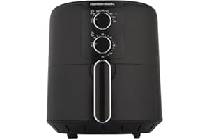 Hamilton Beach Air Fryer, SimpliFry, 4.2L, Manual Controls, 1300W, Adjustable Temperature, Adjustable Timer, 60 Min Timer, Energy Saving, Air Fry, Roast, Bake, Reheat, Black - HB4001