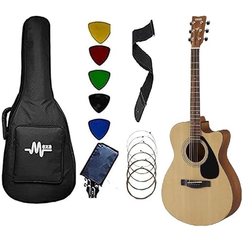 Yamaha FS80C Acoustic Guitar Cutaway Concert Body With Mexa Sponge Bag, Guitar Belt, Guitar Stand, String Set & Plectrums.(NT)