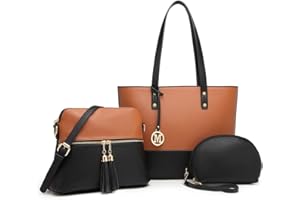 Miss Lulu Borsa Donna Tote Bag Borsa Tracolla Donna Portafogli Donna Grandi da Donna in Colori a Contrasto 3Pezzi Set Borsa a Tracolla