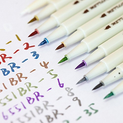 Butterme 2016 Neue Ankunft Weiche Rückkehrkurve Punkt Metallic Marker Pens, Set von 10 Farben, für die Karte, DIY Fotoalbum , Graffiti, Künstler Zeichnung, Gebrauch auf irgendeiner Oberfläche-Papier, Glas, Kunststoff, Keramik, Hochzeit Handwerk - 3