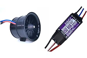 DoBoFo EDF 70mm 6S 2300KV 25.2V 12 Blades with 80A ESC, Electric Ducted Fan with Electronic Speed Controller, RC Jet Engine, Brushless Motor, Remote Control Model Replacement Airplane Parts DIY