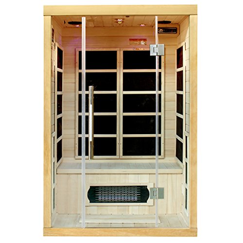 Preisvergleich Produktbild Artsauna Infrarotkabine / Wärmekabine Skagen 125 mit Flächenstrahlern & Hemlockholz / Infrarotsauna mit Glasfront für 2 Personen