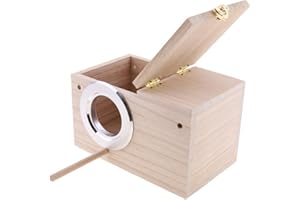 PINVNBY PIVBY - Caja Nido de Madera para periquitos, casa de pájaros, Caja de cría para tortolitos, Loros (M:7.94.74.74.7 Pulgadas)
