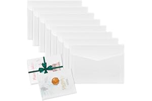 Bekecidi 50 buste per invito, buste traslucide in pergamena, buste trasparenti per matrimoni, buste vuote in carta bianca, per biglietti di auguri, cartoline, foto (17,5 x 12,5 cm)