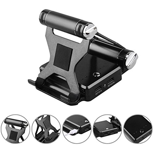 ULTRICS® Einstellbare Aluminium Handy Stand mit 10000mAh Dual USB Powerbank, 270 Grad Drehen Multi Betrachtungswinkel Handy-Standplatz, Desktop-Lade-Dock für iPhone iPad Samsung Galaxy Sony Xperia HTC LG iPod Nokia Tablet für Home Office Küche - 5